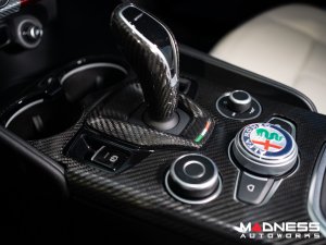 Alfa Romeo Stelvio Gear Selector Trim - Carbon Fiber - '20+ models - Feroce Carbon Alfa Romeo Stelvio Gear Selector Trim - Carbon Fiber - '20+ models - Feroce Carbon